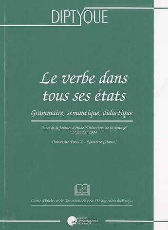 Couverture du livre « Le verbe dans tous ses états » de  aux éditions Pu De Namur