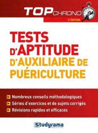 Couverture du livre « Tests d'aptitude d'auxiliaire de puériculture (2e édition) » de Stephanie Jaubert aux éditions Studyrama