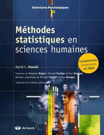 Couverture du livre « Méthodes statistiques en sciences humaines » de David C. Howell aux éditions De Boeck Superieur