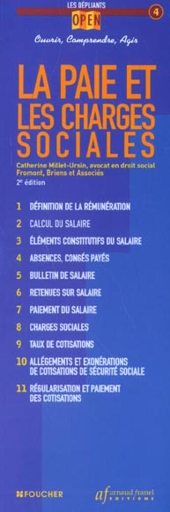 Couverture du livre « La Paie Et Les Charges Sociales » de Ursin et Millet aux éditions Foucher