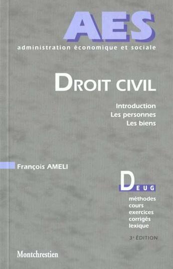 Couverture du livre « Droit civil - introduction - personnes - biens » de Francois Ameli aux éditions Lgdj