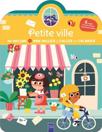 Couverture du livre « Petite ville coller colorier » de  aux éditions Yoyo Books