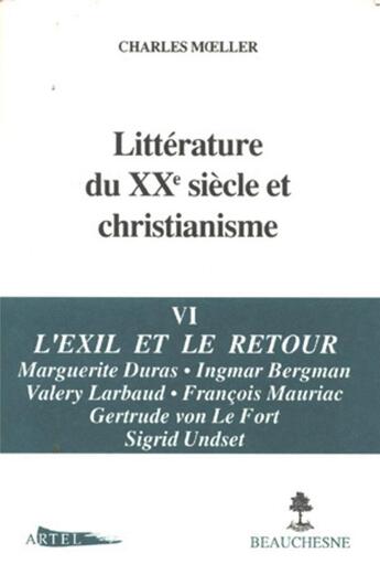 Couverture du livre « Littérature du XXe siècle et Christianisme » de Moeller Charles aux éditions Beauchesne
