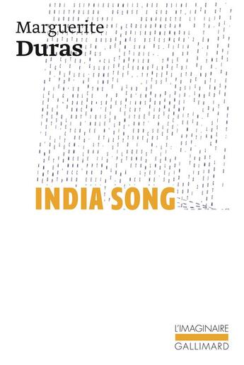 Couverture du livre « India song » de Marguerite Duras aux éditions Gallimard