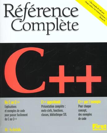 Couverture du livre « C++ » de H Schildt aux éditions First Interactive