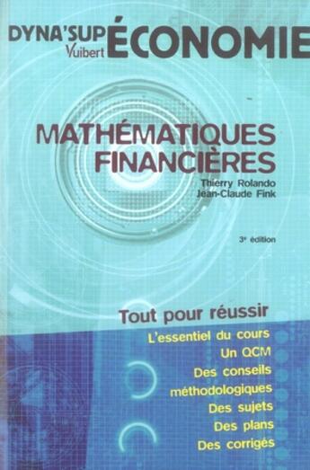 Couverture du livre « Mathématiques financières » de Fink/Rolando aux éditions Vuibert