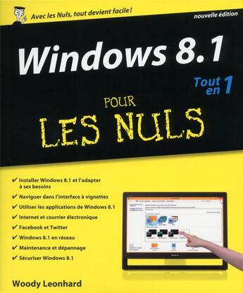 Couverture du livre « Windows 8.1 ; tout en 1 pour les nuls » de Woody Leonhard aux éditions First Interactive