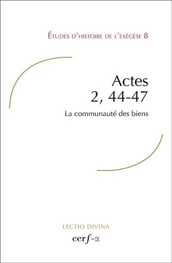 Couverture du livre « Actes 2, 44-47 » de  aux éditions Cerf