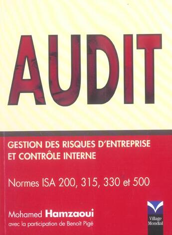 Couverture du livre « Audit : controle interne gestion risques » de  aux éditions Pearson