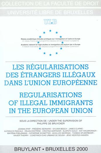 Couverture du livre « Les regulations des etrangers illegaux dans l'union europeenne » de P Bruycker aux éditions Bruylant