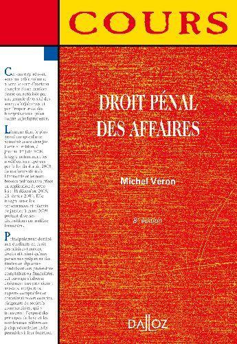 Couverture du livre « Droit pénal des affaires (8e éditio) » de Michel Veron aux éditions Dalloz