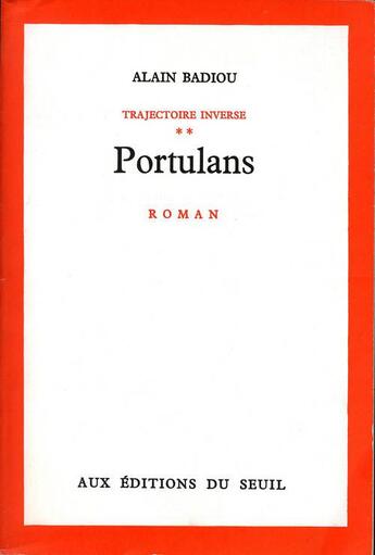 Couverture du livre « Portulans » de Alain Badiou aux éditions Seuil