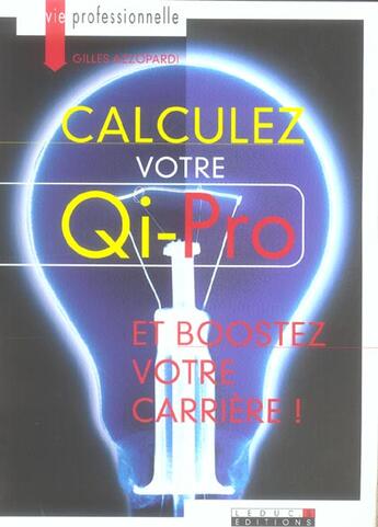 Couverture du livre « Calculez votre QI pro » de Gilles Azzopardi aux éditions Leduc