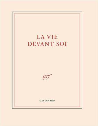 Couverture du livre « La vie devant soi » de Collectif Gallimard aux éditions Gallimard