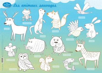 Couverture du livre « Mon livre poster à créer : les animaux sauvages » de Anne Baudier et Irina De Assuncao aux éditions Mila