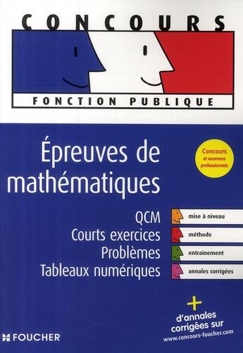 Couverture du livre « Concours fonction publique ; épreuve de mathématiques » de Guy Barussaud aux éditions Foucher
