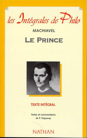 Couverture du livre « Int phil 10 le prince » de Machiavel/Huisman aux éditions Nathan