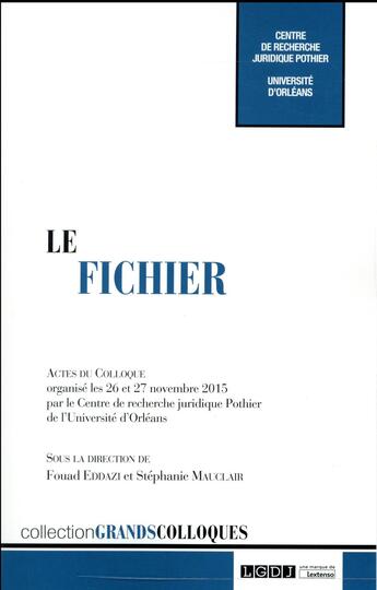 Couverture du livre « Le fichier » de  aux éditions Lgdj