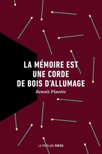 Couverture du livre « La mémoire est une corde de bois d'allumage » de Benoit Pinette aux éditions La Peuplade