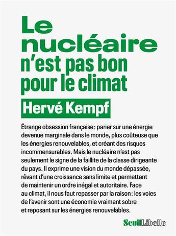 Couverture du livre « Le nucléaire n'est pas bon pour le climat » de Herve Kempf aux éditions Seuil