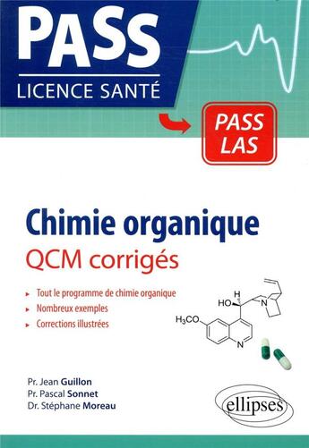 Couverture du livre « Chimie organique - qcm corriges » de Guillon/Moreau aux éditions Ellipses