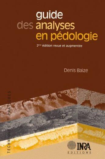 Couverture du livre « Guide des analyses en pédologie (2e édition) » de Denis Baize aux éditions Quae