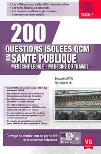 Couverture du livre « 200 questions isolees qcm sante publique » de Martine aux éditions Vernazobres Grego
