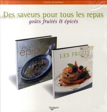 Couverture du livre « Coffret cuisine du bonheur ; les saveurs pour tous les repas » de  aux éditions De Vecchi