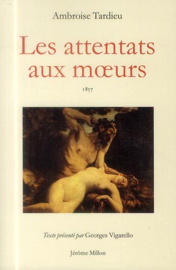 Couverture du livre « Les attentats aux moeurs » de Ambroise Tardieu aux éditions Millon