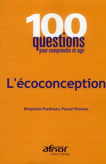 Couverture du livre « L'écoconception » de Benjamin Perdreau aux éditions Afnor