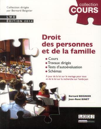 Couverture du livre « Droit des personnes et de la famille » de Bernard Beignier et Jean-Rene Binet aux éditions Lgdj