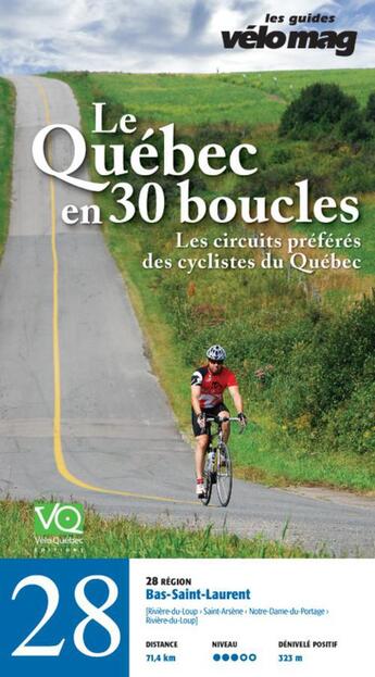 Couverture du livre « Le Québec en 30 boucles t.28 ; Bas-Saint-Laurent (Rivière-du-Loup) » de  aux éditions Velo Quebec