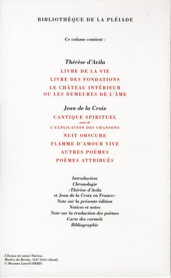 Couverture du livre « Oeuvres » de Jean De La Croix et Therese D' Avila aux éditions Gallimard