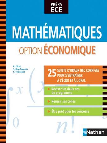 Couverture du livre « Mathématiques ; option économique ; prépa ECE » de  aux éditions Nathan