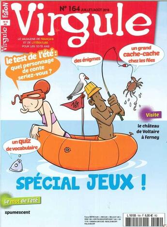 Couverture du livre « Virgule n 164 un festival de jeux - juillet/aout 2018 » de  aux éditions Virgule
