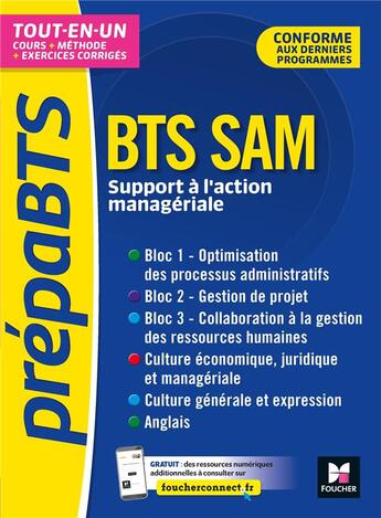 Couverture du livre « PREPABTS ; BTS SAM, support à l'action managériale ; toutes les matières ; tout-en-un » de  aux éditions Foucher