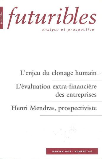Couverture du livre « L'enjeu du clonage humain » de Salomon/Benichou aux éditions Futuribles