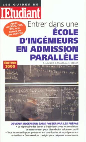 Couverture du livre « Entrer ecole ingenieurs » de Robert Laugier aux éditions L'etudiant