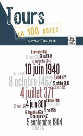 Couverture du livre « Tours en 100 dates » de Nicolas Giroudeau aux éditions Editions Sutton