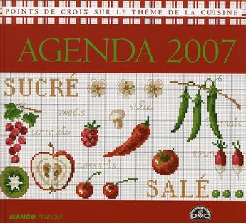Couverture du livre « Points de croix sur le thème de la cuisine ; agenda 2007 » de  aux éditions Mango
