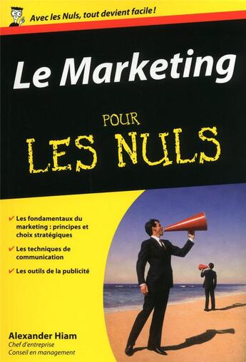 Couverture du livre « Le marketing pour les nuls » de Alexander Hiam aux éditions First