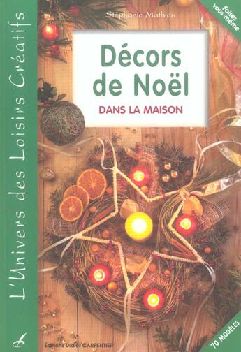Couverture du livre « Decors De Noel » de Stephanie Mathieu aux éditions Editions Carpentier