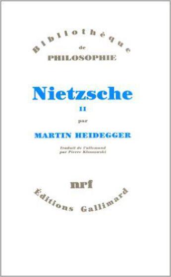 Couverture du livre « Nietzsche t.2 » de Heidegger Marti aux éditions Gallimard