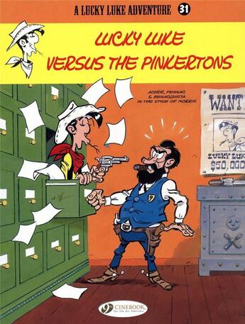 Couverture du livre « Lucky Luke t.31 ; Lucky Luke versus the Pinkertons » de Tonino Benacquista et Daniel Pennac et Achde aux éditions Cinebook