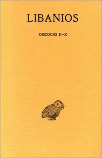 Couverture du livre « Discours Tome 2 » de Libanios aux éditions Belles Lettres