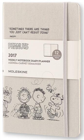 Couverture du livre « Agenda 2017 peanuts semainier carnet grand format gris clair » de  aux éditions Moleskine
