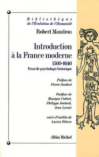 Couverture du livre « Introduction à la France moderne » de Robert Mandrou aux éditions Albin Michel