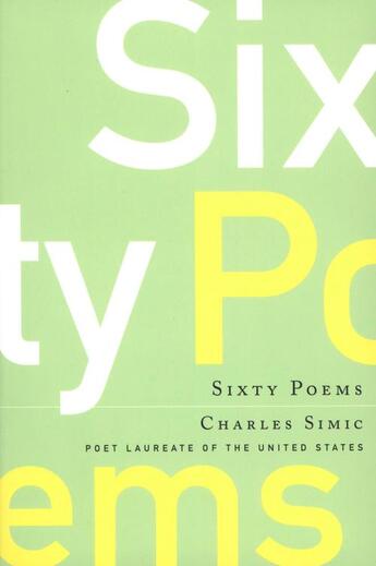Couverture du livre « Sixty Poems » de Charles Simic aux éditions Houghton Mifflin Harcourt