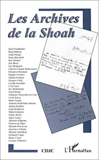 Couverture du livre « Les archives de la Shoah » de  aux éditions L'harmattan