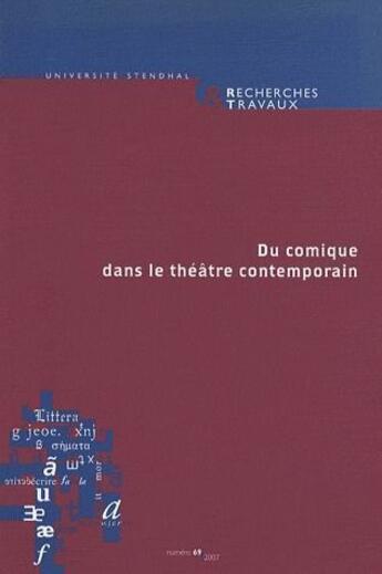 Couverture du livre « Du comique dans le théâtre contemporain » de  aux éditions Uga Éditions